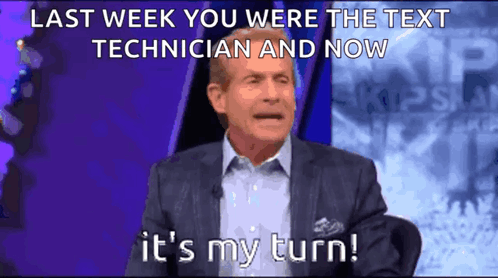 Man in Suit Says Last Week You Were the Text Technician