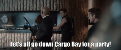 Man in Suit Says Let's All Go Down Cargo Bay