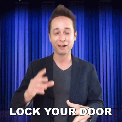 Man in Suit Says Lock Your Door