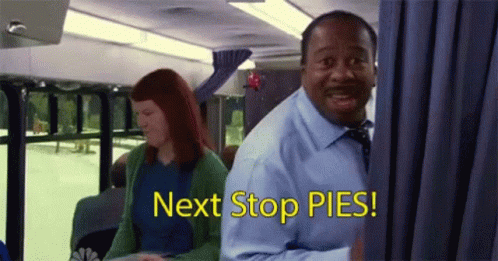 Man In Suit Says Next Stop Pies On Bus GIF