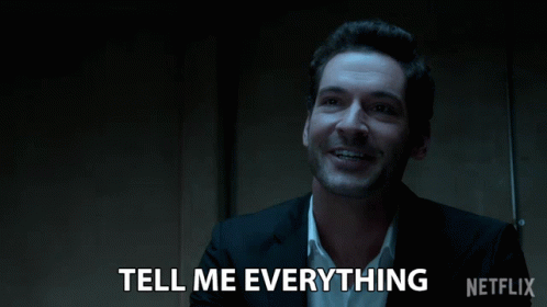 Man in Suit Says Tell Me Everything