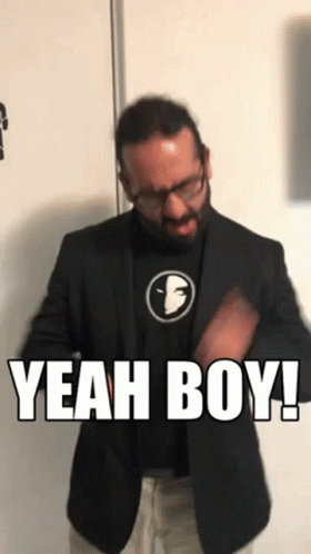 Man in Suit Says Yeah Boy