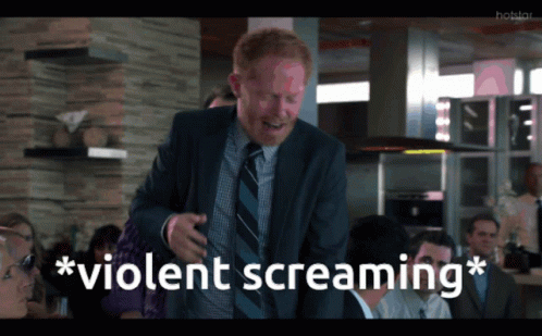 Man in Suit Screaming Violent Screaming