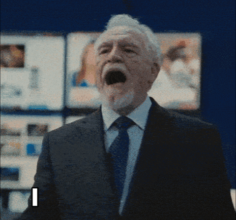 Man In Suit Screaming With Letter I GIF