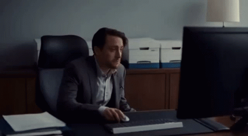 Man In Suit Screaming With Letter I GIF