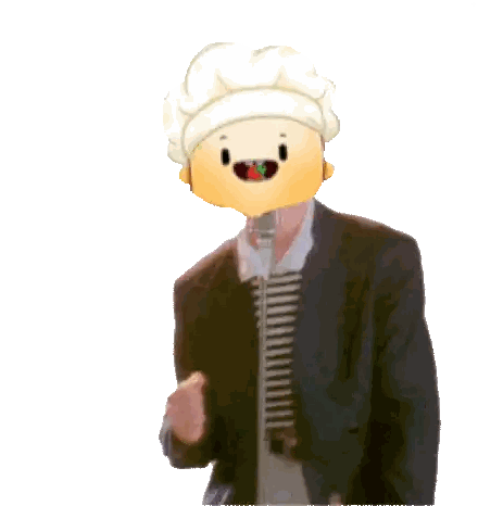 Man in Suit Singing with Smiley Face