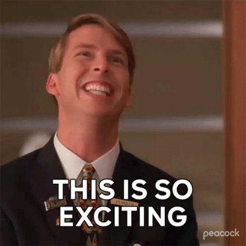 Man in Suit Smiling Excited