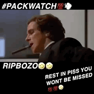 Man In Suit Smoking Cigar Rest In Piss GIF