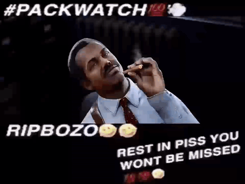 Man In Suit Smoking Cigar Rip Bozo Rest In Piss GIF