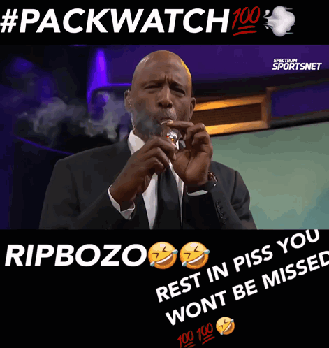 Man In Suit Smoking Cigar Ripbozo Rest In Piss You Wont Be Missed GIF