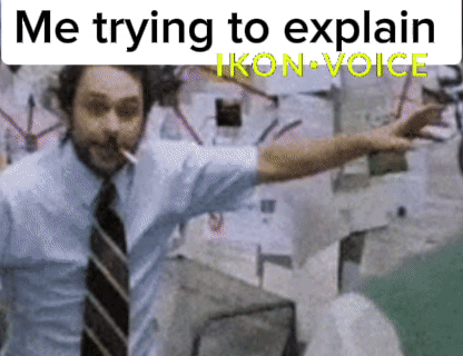 Man In Suit Smoking Cigarette And Pointing Saying Me Trying To Explain Ikon Voice GIF