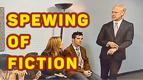 Man in Suit Spewing Fiction