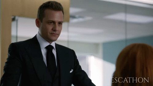 Man In Suit Standing Before Woman Escathon GIF