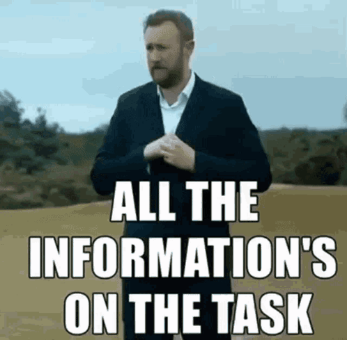 Man In Suit Standing In Field Saying All The Information GIF
