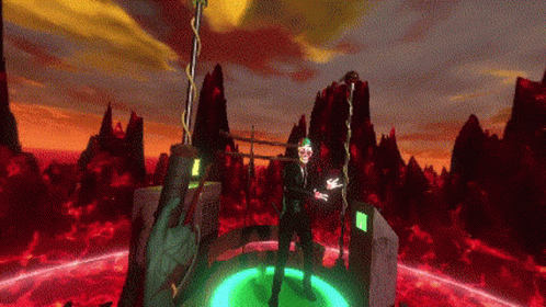 Man In Suit Standing In Green Circle GIF