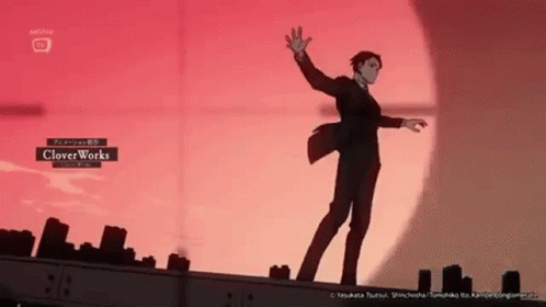 Man In Suit Standing On Bridge GIF