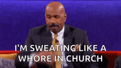 Man In Suit Sweating Like Whore In Church GIF