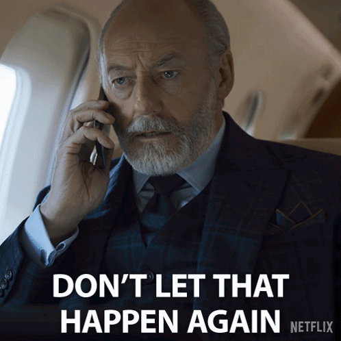 Man In Suit Talking On Cell Phone Don't Let That Happen Again GIF