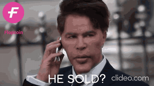 Man In Suit Talking On Cell Phone Saying He Sold GIF