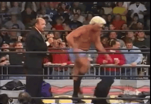 Man in Suit Talking to Referee