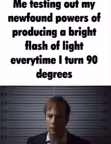 Man in Suit Testing Newfound Powers Meme