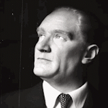 Man In Suit Tie Black White Looking Up GIF
