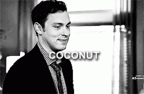 Man in Suit Tie Smiling Black White Coconut