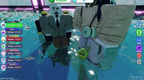 Man in Suit Tie Standing Water with Man