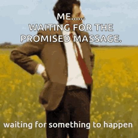 Man In Suit Waiting For Promised Massage GIF