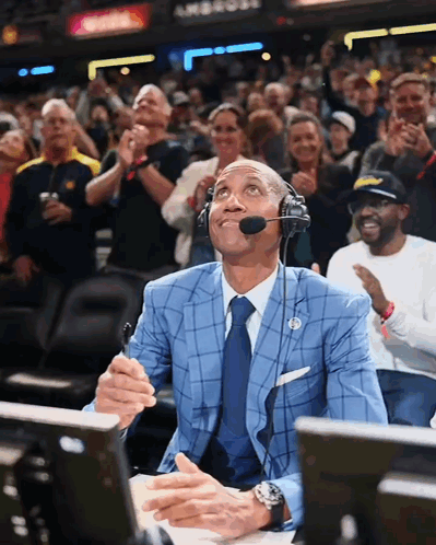 Man In Suit Watching Basketball GIF
