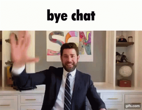 Man In Suit Waving Bye Chat GIF