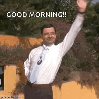 Man in Suit Waving Good Morning