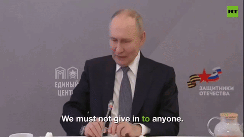 Man In Suit: We Must Not Give In To Anyone GIF