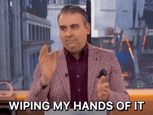 Man In Suit Wiping Hands Wiping My Hands Of It GIF