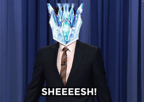 Man In Suit With Crown Saying Sheeesh GIF