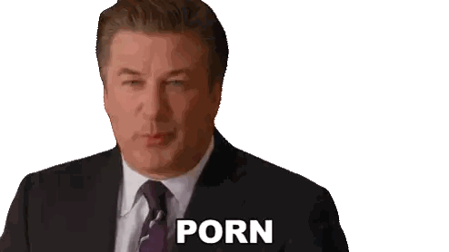 Man in Suit with Porn on Face