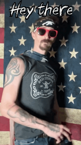 Man In Sunglasses And Bandana Says Hey There GIF