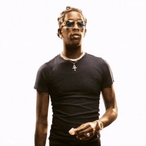 Man In Sunglasses And Black Shirt With Ankh Necklace GIF