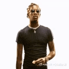 Man In Sunglasses And Black T-Shirt GIF