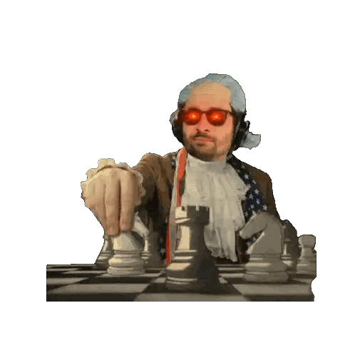 Man in Sunglasses and Blue Hat Playing Chess