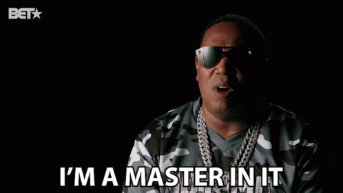 Man In Sunglasses And Camouflage Shirt Says I'm A Master In It GIF