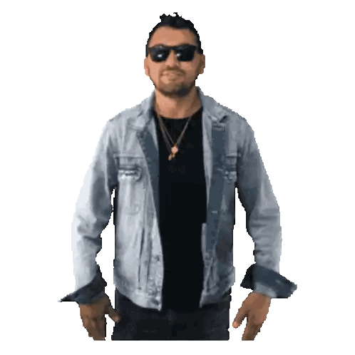 Man in Sunglasses and Denim Jacket