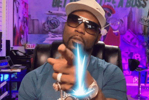Man In Sunglasses And Hat Pointing At Camera GIF
