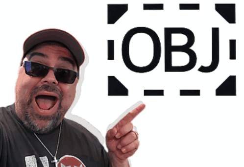 Man In Sunglasses And Hat Pointing At Word Object GIF