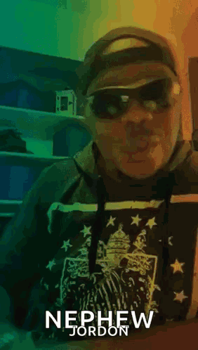 Man In Sunglasses And Hoodie Named Nephew Jordon GIF