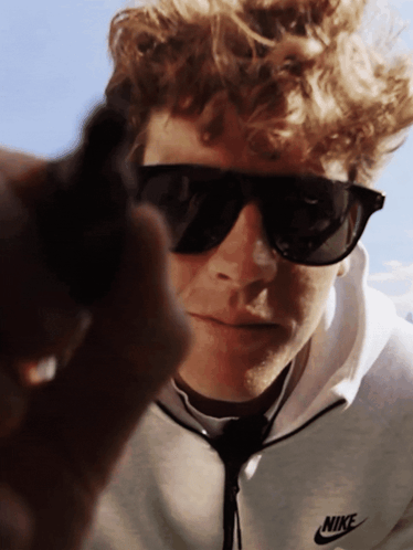 Man In Sunglasses And Nike Hoodie GIF