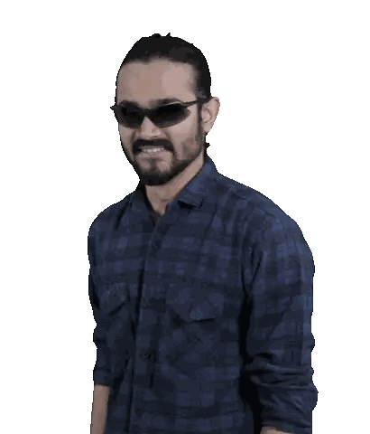 Man in Sunglasses and Plaid Shirt