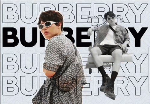 Man In Sunglasses And Shorts At Burberry Logo GIF