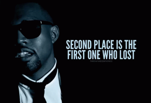 Man In Sunglasses And Tie Saying Second Place Is The First Loser GIF