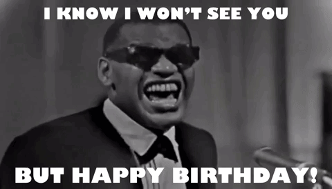 Man in Sunglasses and Tuxedo Saying I Know I Won't See You But Happy Birthday